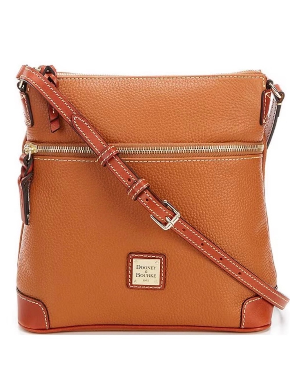 Dooney & Bourke Pebble Leather Grain Crossbody in Caramel NWT - Picture 12 of 16